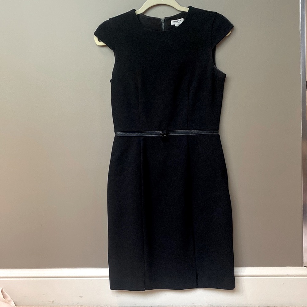 Worth, 4, very nice quality simple black sheath dress